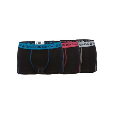 Beverly Hills Polo Club Black pack of three trunks